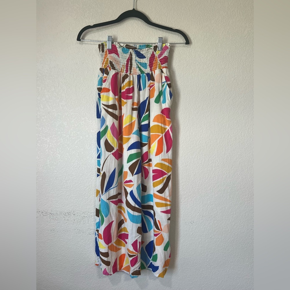 Tabitha Brown Target Wide Leg Pants Size Medium Botanical Cover Up Vacation - Picture 3 of 11